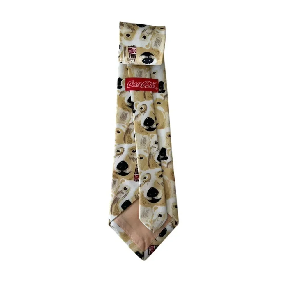 Vintage Coca-Cola Polar Bear Necktie - 60” Silk Tie - 90’s